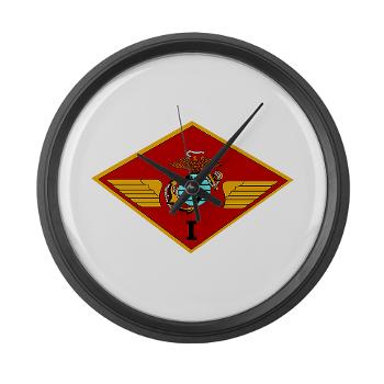 1MAW - M01 - 03 - 1st Marine Aircraft Wing with Text - Large Wall Clock